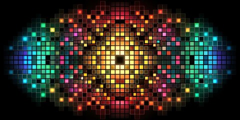 Obraz premium Abstract Colorful Mosaic of Squares, light, vibrant, pattern, design