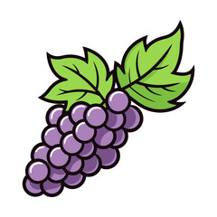 Grape icon simple flat vector design with a white background.