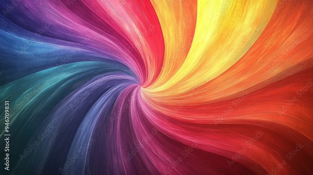 Poster colorful swirl rays create an abstract background