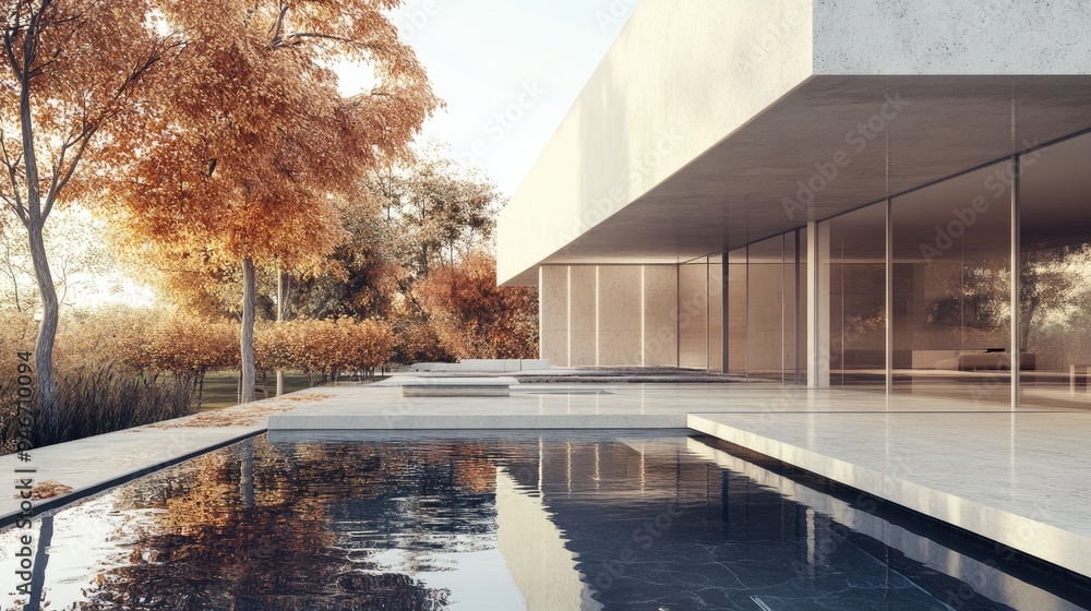 Poster contemporary architectural 3d visualization and rendering