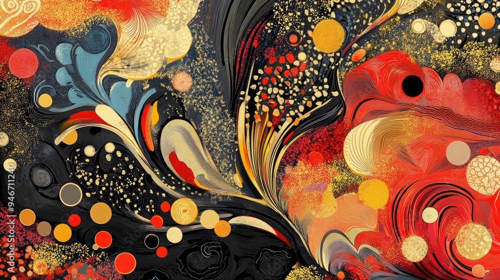 Poster abstract textile design featuring a stunning and intricate pattern