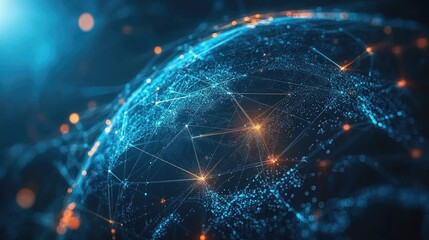 Abstract glowing globe with lines. This image is perfect for representing global connectivity and communication.