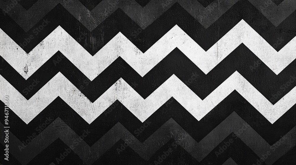 Aufkleber black and white zigzag stripe pattern ideal for backgrounds and design projects