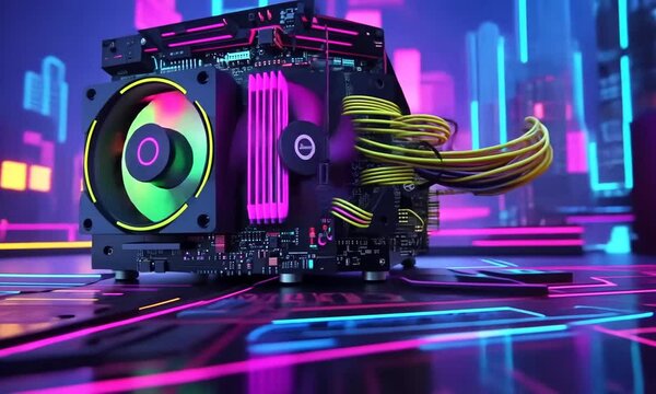 RGB PC Setup with Neon Lights