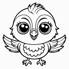 Obraz premium a small bird with large eyes and large, curly hair