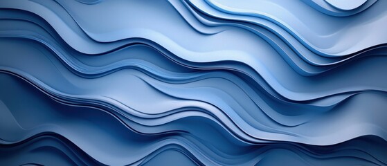 Fototapeta premium Abstract Wavy Pattern in Shades of Blue