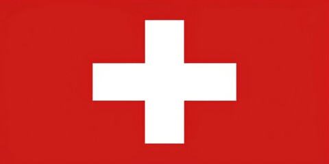Obraz premium Swiss Flag A Simple Red and White Cross, Switzerland , flag , country , symbol