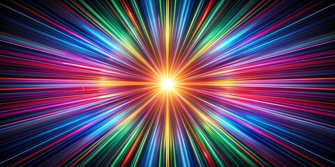 Radiant Spectrum A Burst of Color in Motion, abstract art, light streaks, digital art, neon glow