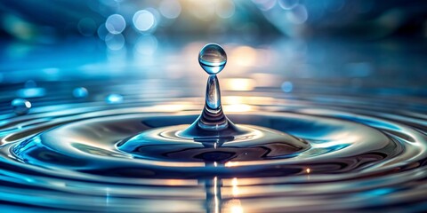Water Drop Ripple Abstract Photography, Blue, Water, Photography , Abstract
