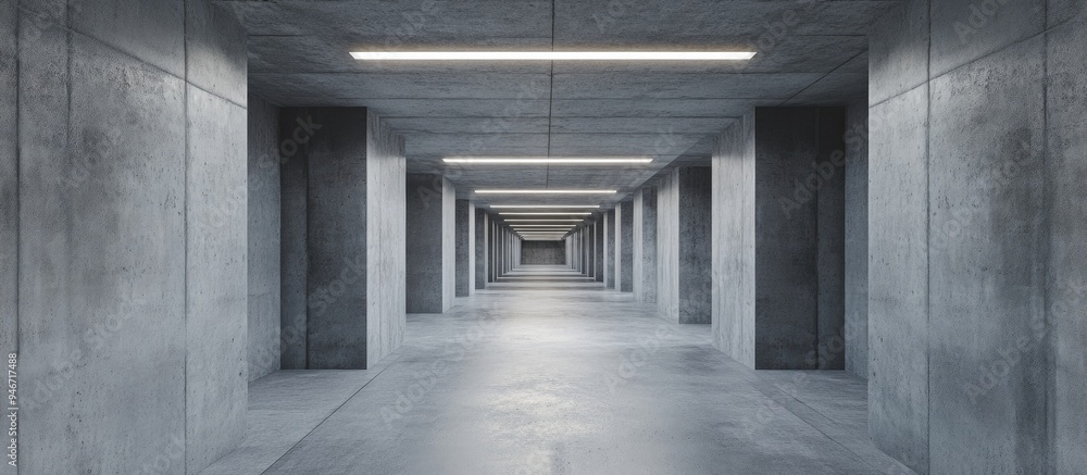 Poster abstract industrial concrete hallway backdrop dark modern concrete tunnel showcase podium and brutal