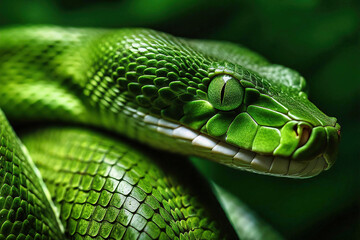 Green python Face Close up