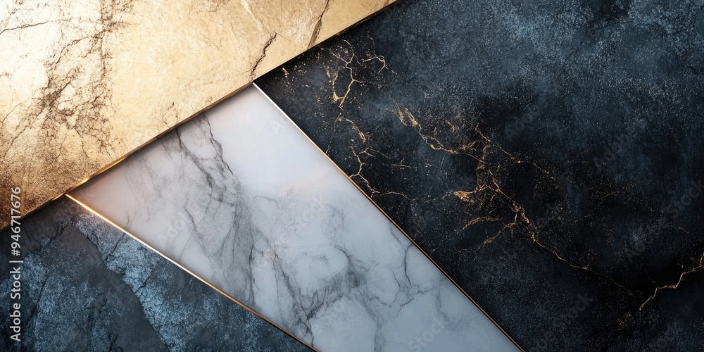 Poster elegant abstract background featuring metallic elements alongside textures resembling stone marble a