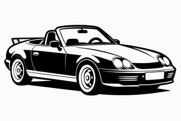 Convertable Car silhouette vector illustration