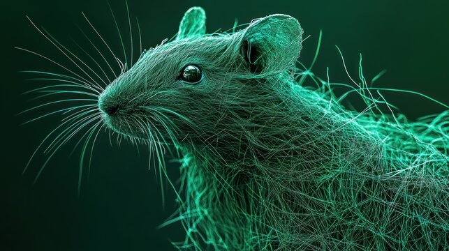Green Wireframe Rat