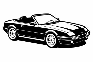 Convertable Car silhouette vector illustration