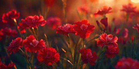 Dianthus Cherry Burst with striking red flowers