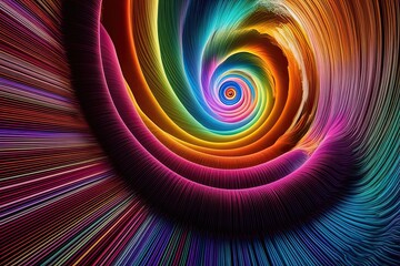 Fototapeta premium Stunning 3D Visualization of Colorful Spiraled Layers