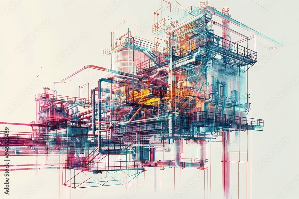 Poster visualizing the complexity of industrial processes