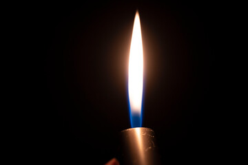burning match on black background