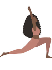Illustration of a brown woman doing a yoga pose