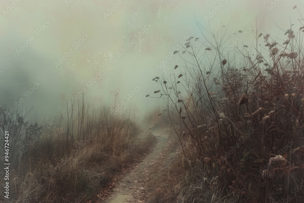 Aufkleber a mysterious fog obscured the path ahead