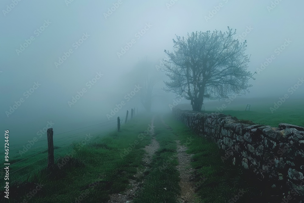 Aufkleber a mysterious fog obscured the path ahead