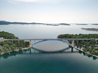 The beautiful  Bridge over the Croatian Gulf of the Adriatic Sea