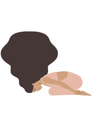 Illustration of a white woman doing a yoga pose