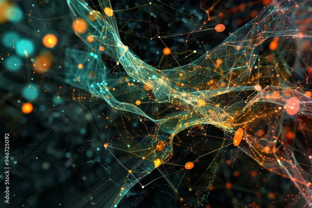 Poster An abstract representation of data flow and communication within a corporation