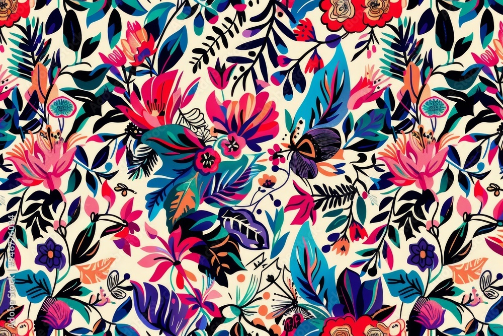 Aufkleber an artist creates an elaborate vector pattern for textile design