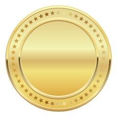 Gold Badge Insignia Empty Realistic Label
