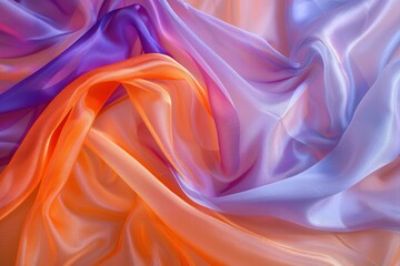 Obraz premium Abstract blue, orange and purple fabric background showing silk texture