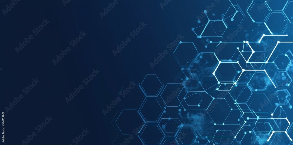 Poster hexagonal geometric pattern with a polygonal geometric design. technology background.