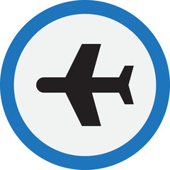Fototapeta premium Airplane Icon, Aircraft Flight Symbol, Drone Icon