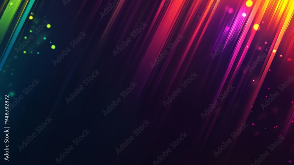 Wall mural grainy dark gradient wave background, purple red yellow blue colors abstract banner poster cover, bl