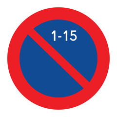 RESTRICTION SIGNS, R-308c - No parking in the first half of the month