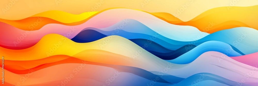 Poster a colorful background with waves, a vibrant background with waves