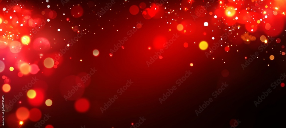 Poster a festive red bokeh background illuminated with sparkling lights is perfect for christmas and new ye