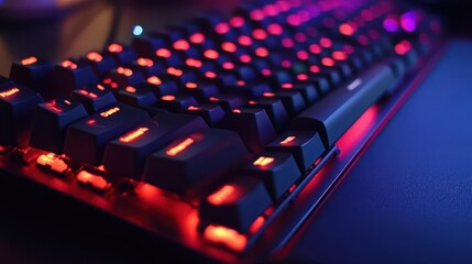 Mechanical keyboard in action, with a focus on tactile feedback