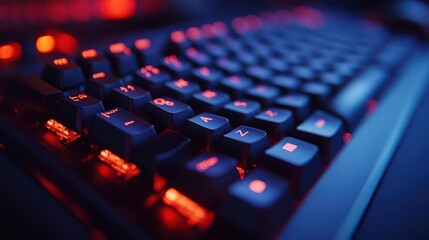 Mechanical keyboard in action, with a focus on tactile feedback