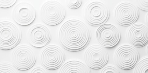 A thin white circle or rings fashioning out of a wallpaper banner on a white background with copy space from above. Stock Photography