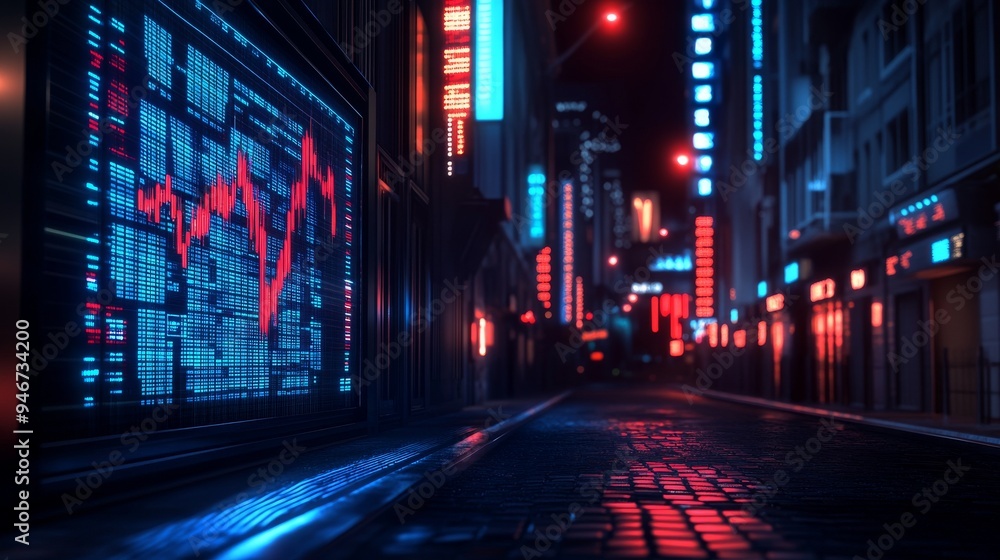 Poster a colorful and bokeh image representing the world of finance and investments. a background image rep
