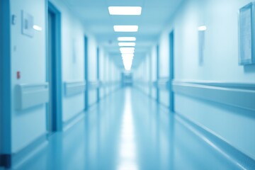 Obraz premium Hospital or clinic corridor image with blurred background