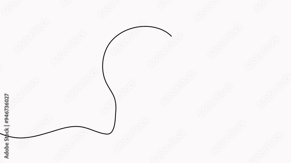 Poster man head continuous line drawing animation. male face linear empty frame animated video.