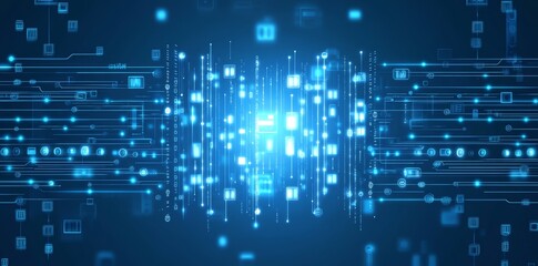 Fototapeta premium A futuristic background featuring abstract electronic circuitry in 2D