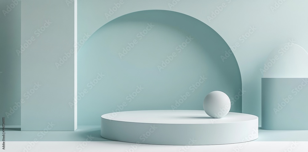 Aufkleber the podium is on the blue background of a geometric abstract background for branding and packaging p
