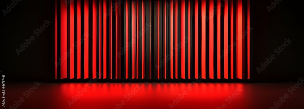 Aufkleber red and black are abstract patterns with a gradient on the floor wall with a black dark, sleek, clea