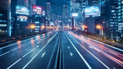 Obraz premium 4K wallpaper of a cyberpunk street illustration, dystopic city, rainy night, moody future.