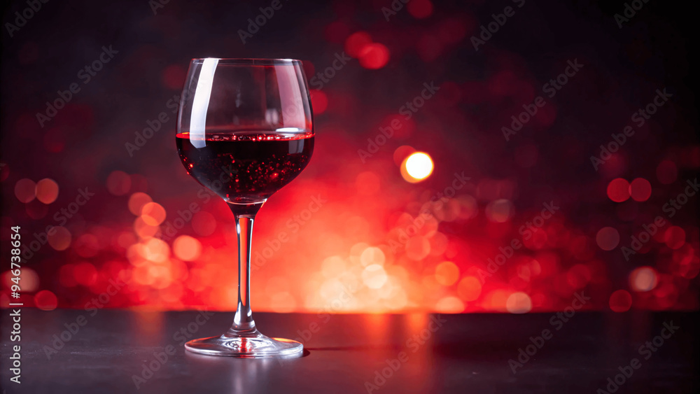 Wall mural a detailed photo of a crystal red wine glass