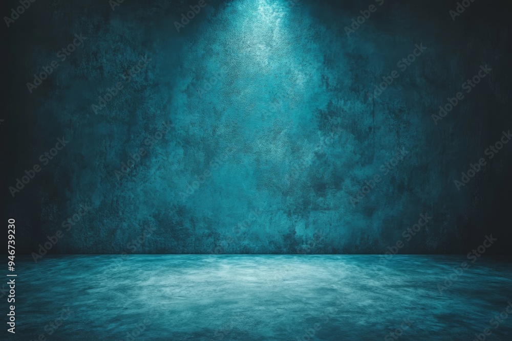 Aufkleber this is an empty blue background and spotlight with a studio to show or design what is on the screen